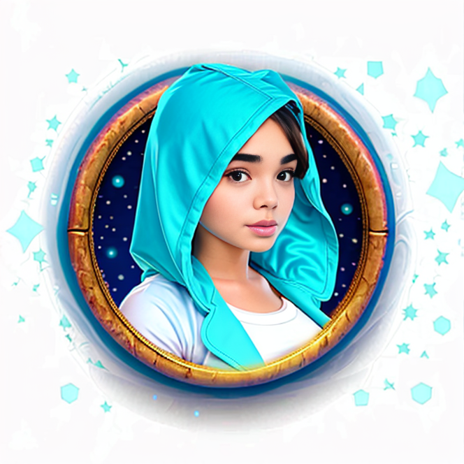 00008-2602995308-icon portrait of beautiful girl yazmin2yummyv2 , Cobalt Blue cape, Teal Blue glow, round frame, white background.png